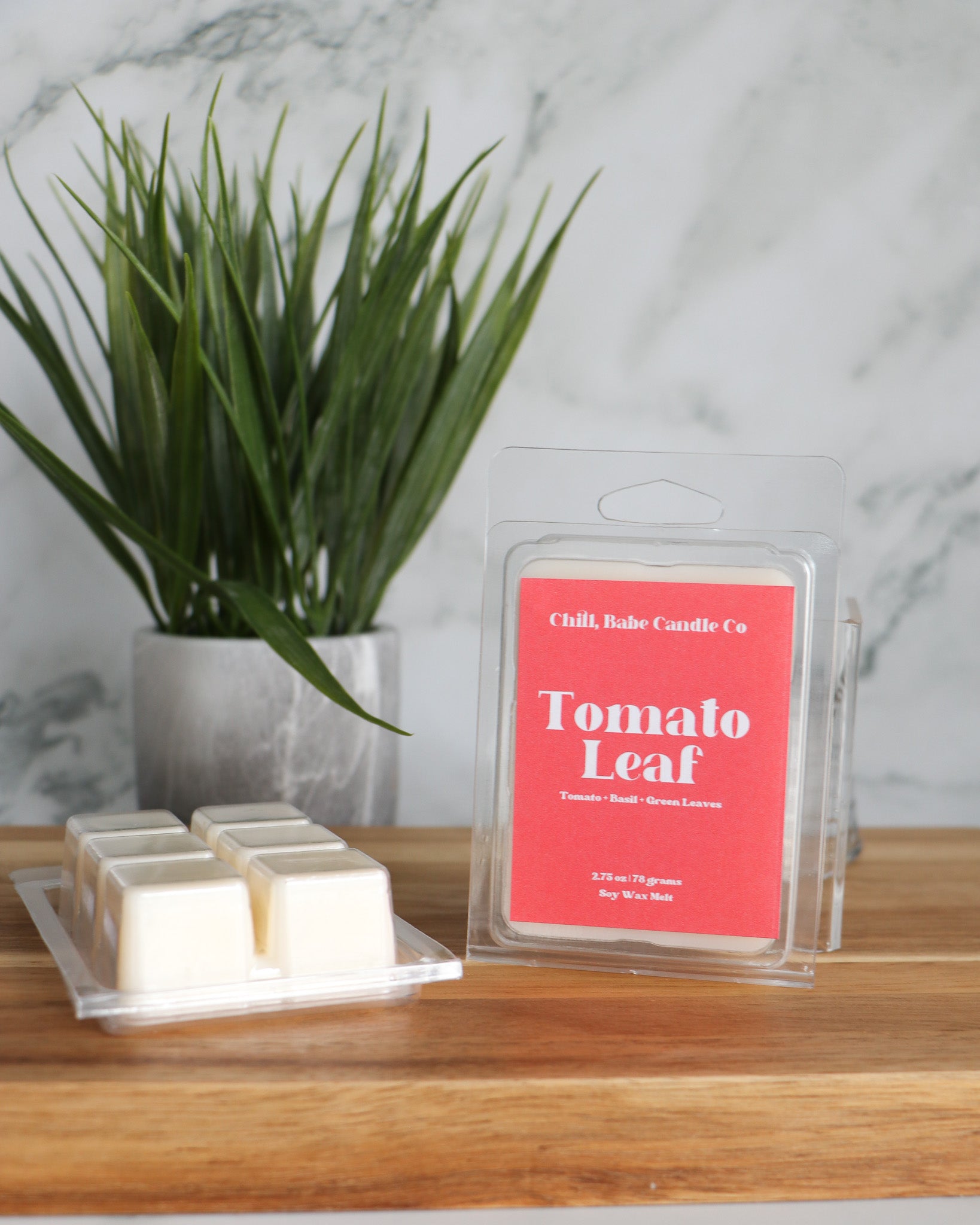 Tomato Leaf Wax Melt | Tomato + Basil + Green Leaves