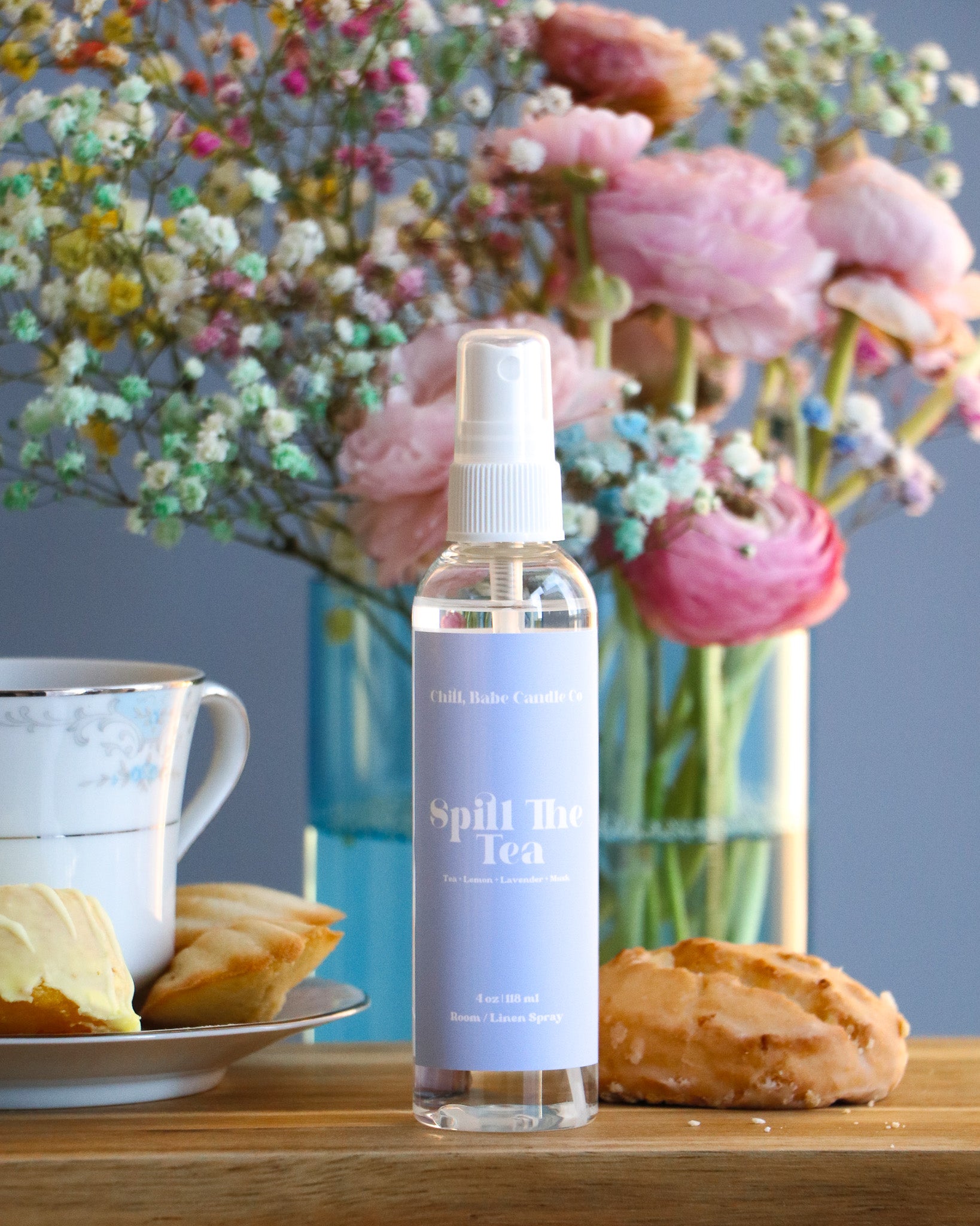 Spill The Tea Room & Linen Spray | Black Tea + Lemon + Lavender + Musk