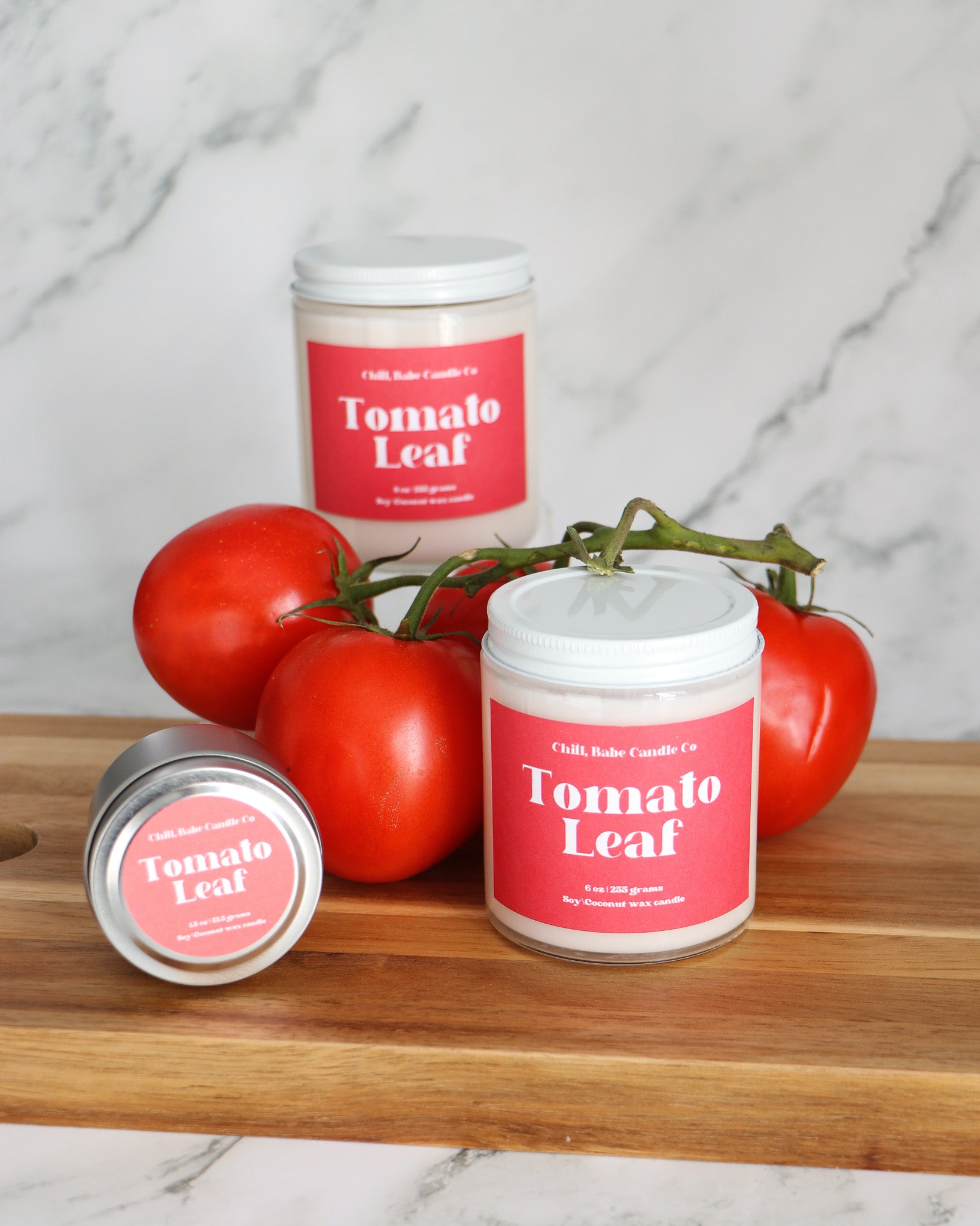 Tomato Leaf Candle | Tomato + Basil + Green Leaves